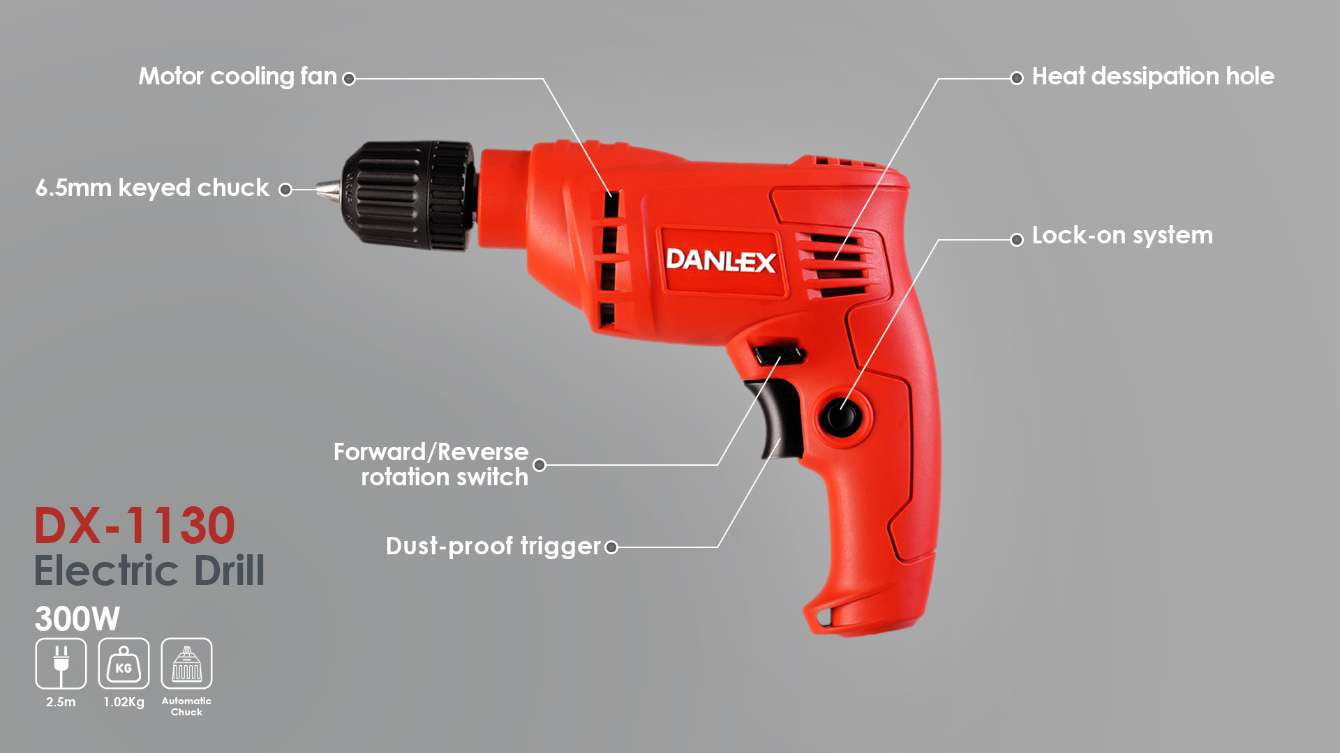 keyless electric drill dx-1130