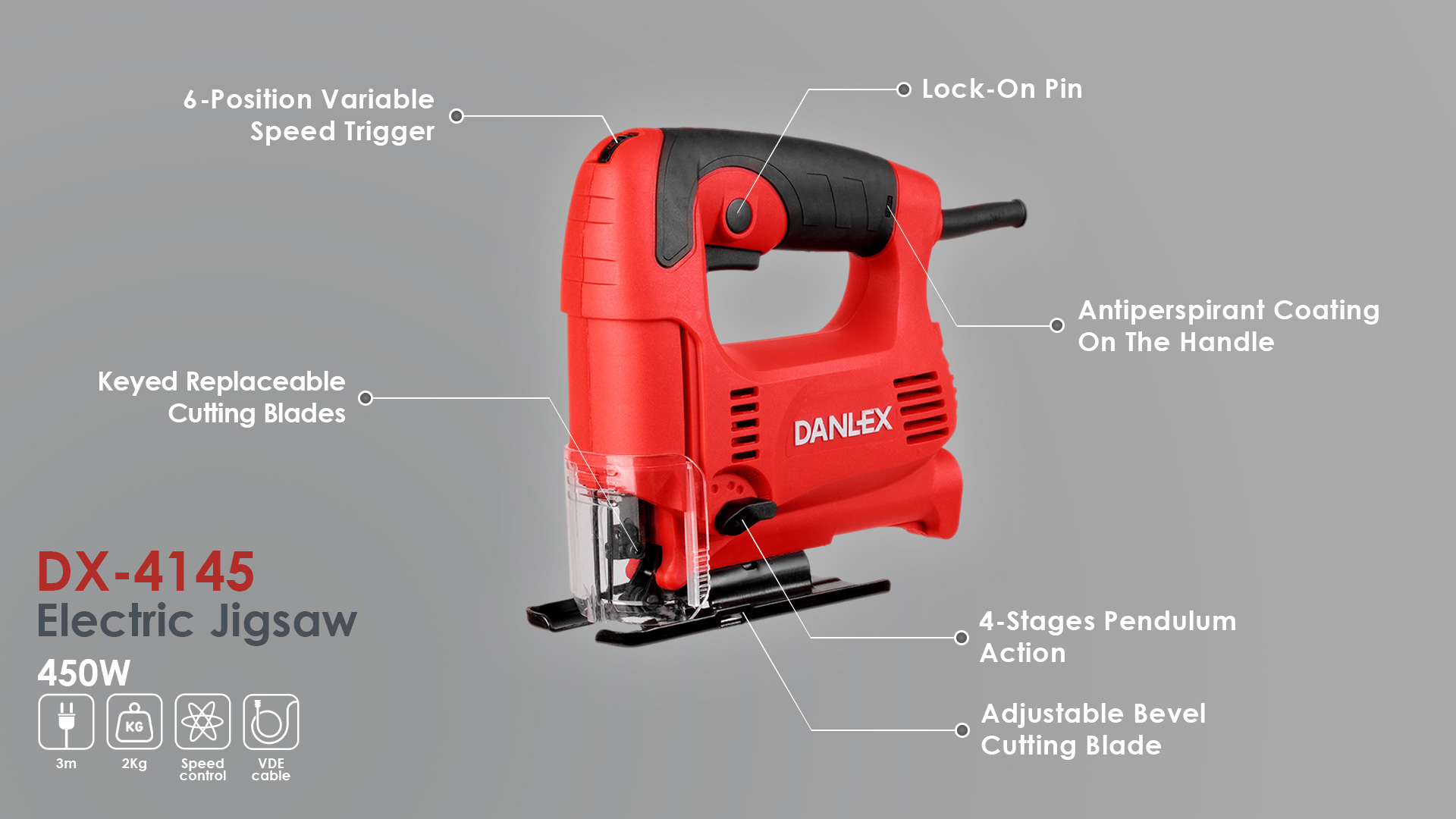 Danlex Electric Jigsaw 450W DX-1145 Information