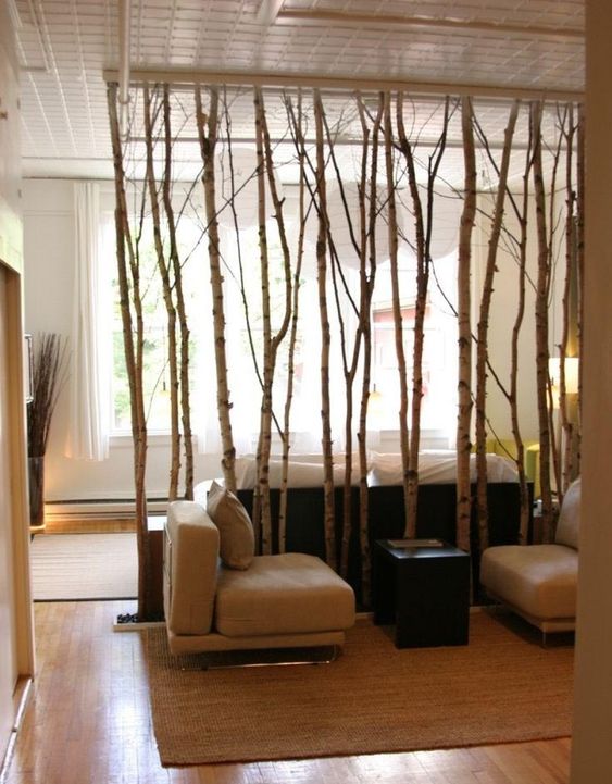 تنه درخت به عنوان پارتیشن مدرن خانگی