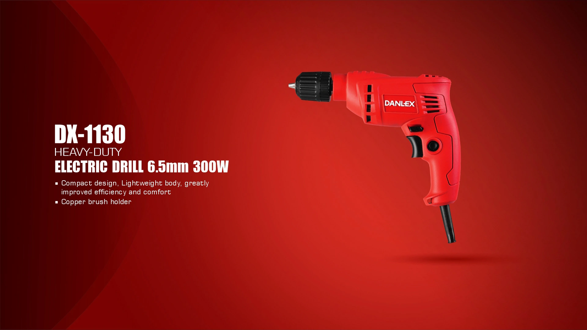 دریل برقی دنلکس 300 وات اتوماتیک 6.5 میلیمتری مدل DX-1130 electric-drill-dx-1130