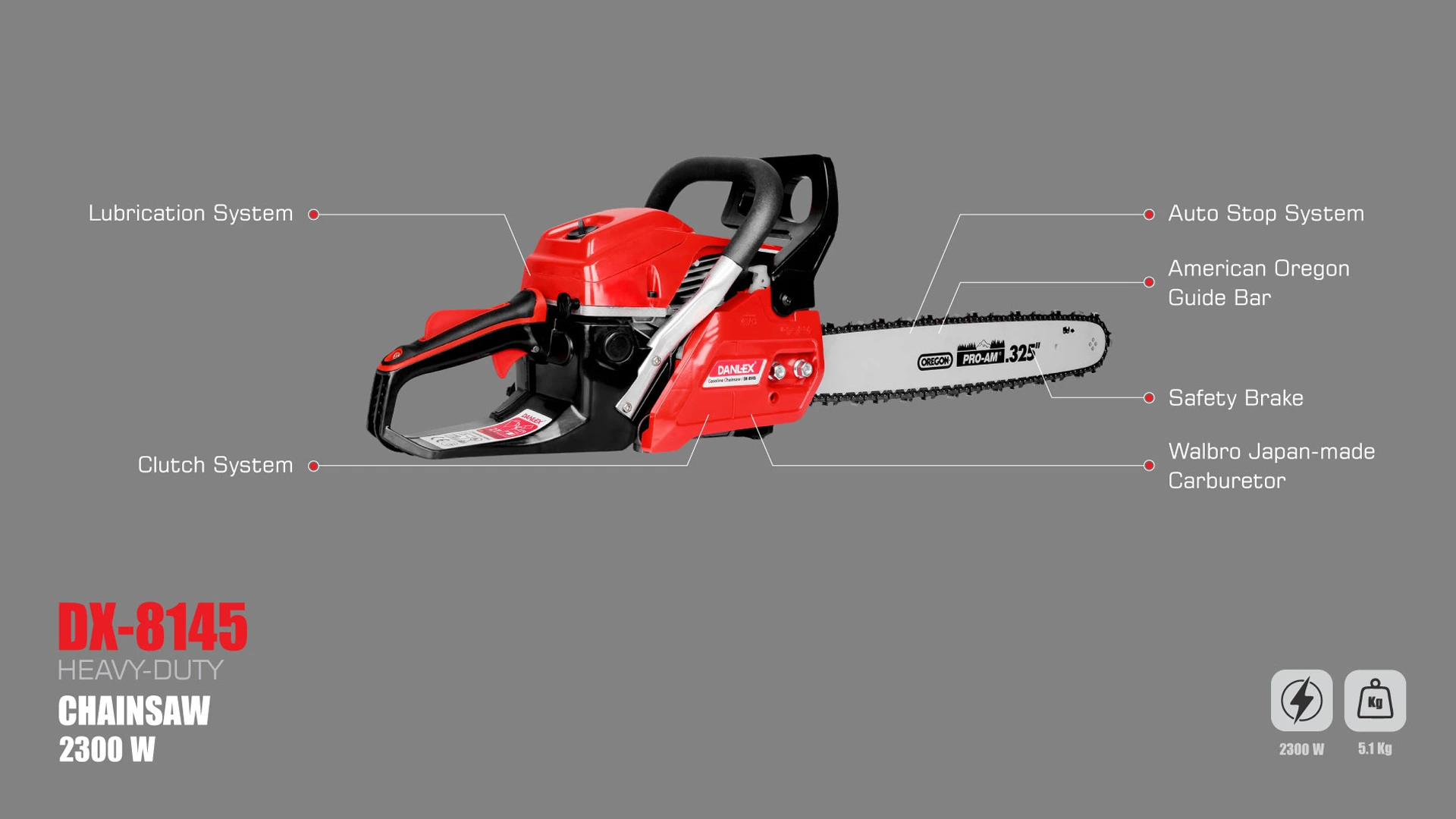 اره زنجیری بنزینی دنلکس 55 سی سی مدل DX-8145 بررسی-اره-موتوری-دنلکس-مدل-DX-8145