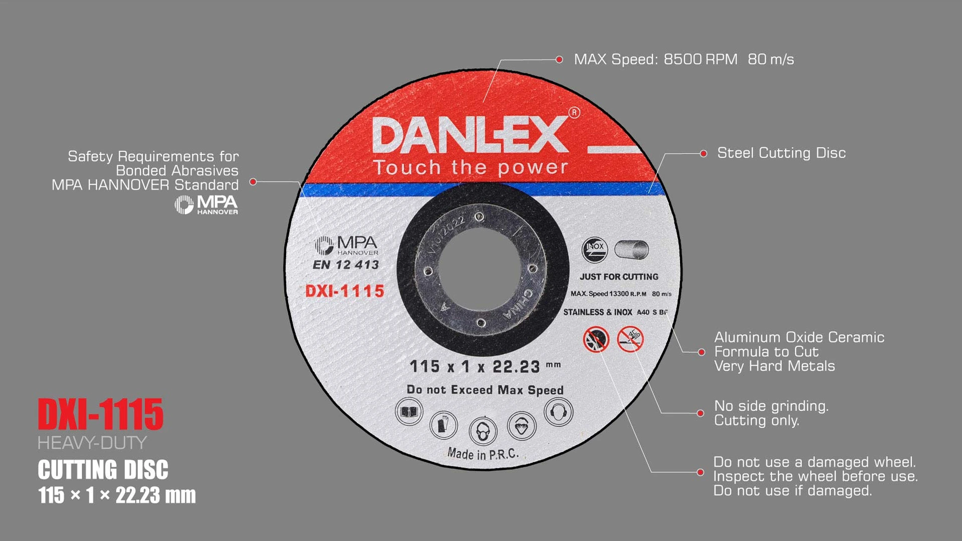 صفحه استیل بر دنلکس 115 میلیمتر مدل DXI-1115 بررسی-صفحه-استیل-بر-دنلکس-مدل-DXI-1115