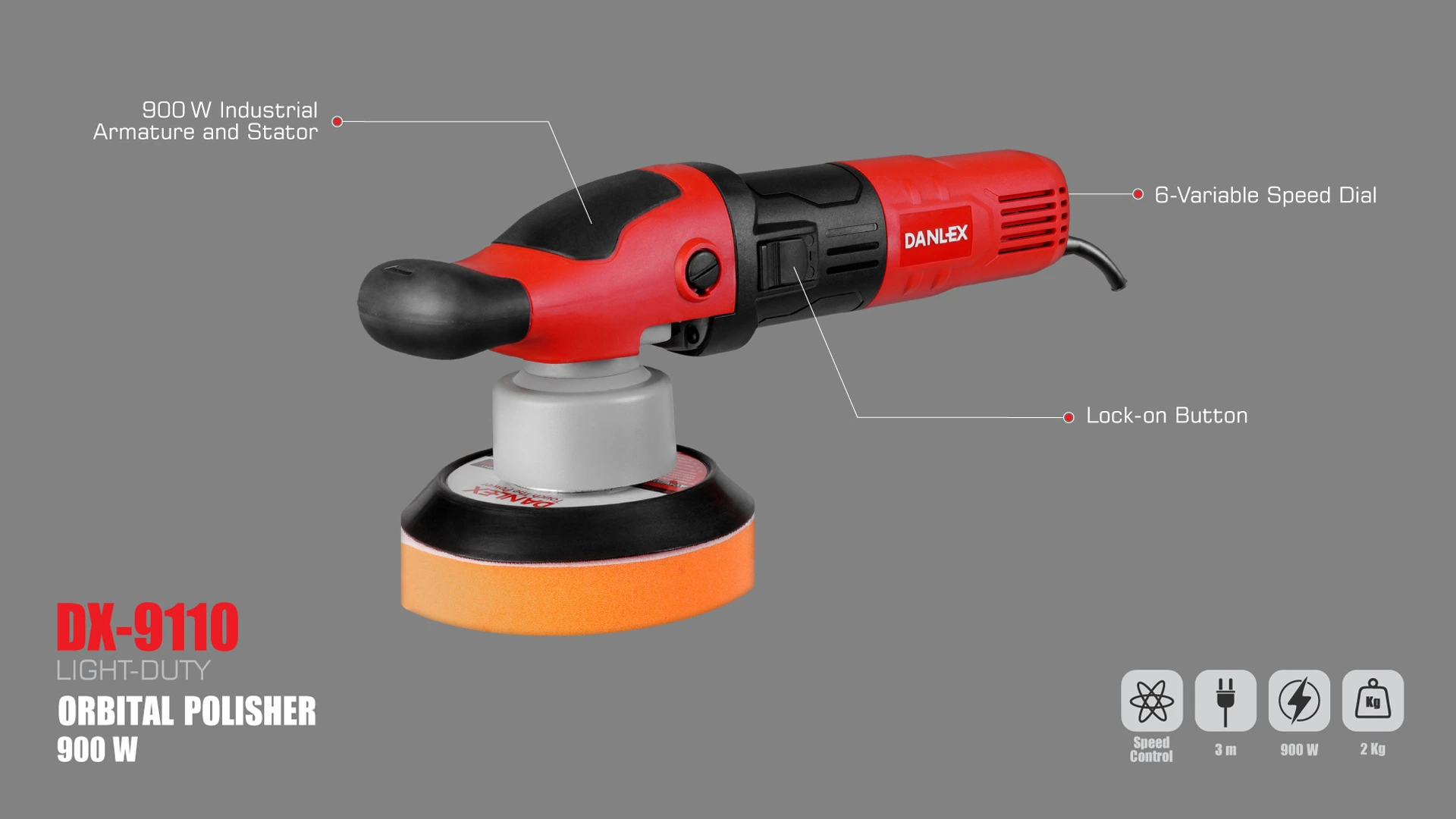 پولیش اوربیتال صنعتی دنلکس 150 میلیمتر 900 وات مدل DX-9110 بررسی-پولیش-برقی-دنلکس-مدل-DX-9110